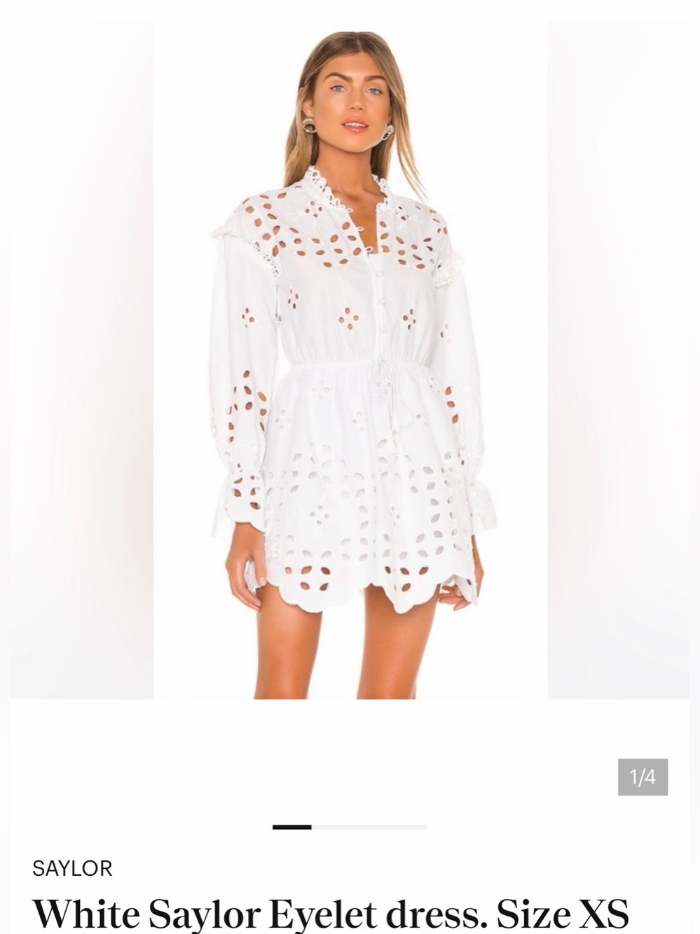 SAYLOR White cotton Eyelet drees